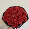 Custom Red Eternal Rose Bouquet | Glitter Ramo Buchon & Artificial Satin Roses