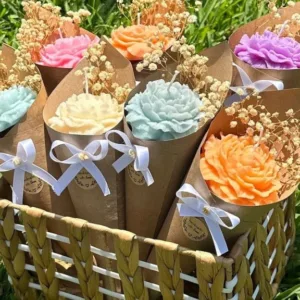 Luxury Handmade Peony Candle Bouquet