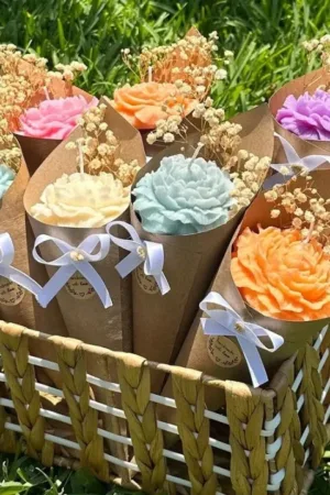 Luxury Handmade Peony Candle Bouquet