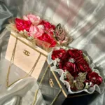 Eternal Glitter Satin Rose Purse