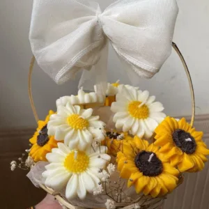 Handmade Sunflower Candle Basket