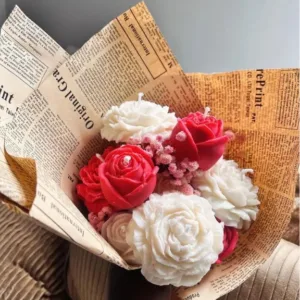 Handmade 6-Flower Candle Bouquet