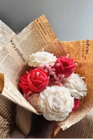 Handmade 6-Flower Candle Bouquet