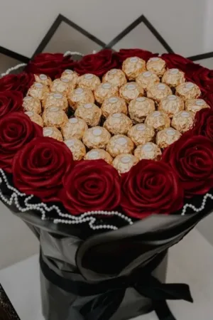 Ferrero Rocher Heart-Shaped Bouquet