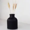 Modern Ribbed Concrete Vase