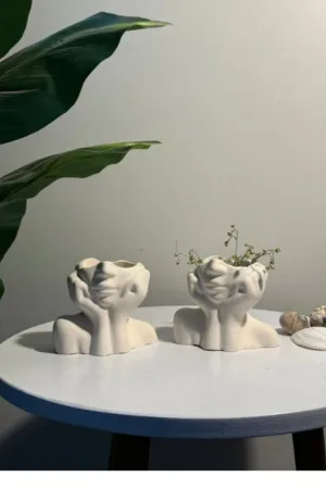 Face and Hand Shaped Cheeky Girl Vase