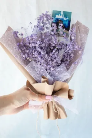 Personalized Polaroid Dried Flower Bouquet