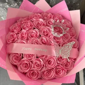 Custom Pink Eternal Rose Bouquet