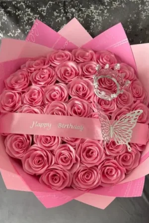 Custom Pink Eternal Rose Bouquet