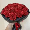 Custom Red Eternal Rose Bouquet | Glitter Ramo Buchon & Artificial Satin Roses