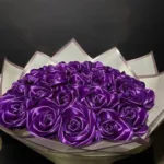 Purple Eternal Rose Bouquet | Handmade Satin Ribbon Flowers