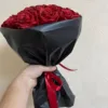 Custom Red Eternal Rose Bouquet | Glitter Ramo Buchon & Artificial Satin Roses