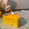 Handmade Swiss Cheese Candle | Fun Quirky Food Room Decor
