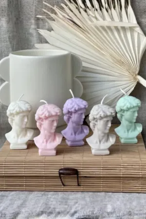 Handmade Mini David Candle | Aesthetic Statue Room Decor