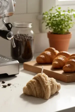 Handmade Croissant Candle | Cute Aesthetic Bakery Room Decor