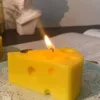 Handmade Swiss Cheese Candle | Fun Quirky Food Room Decor