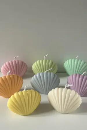 Handmade Shell Candle | Cute Pastel Ocean Room Decor