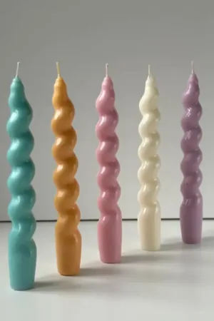 Handmade Spiral Pillar Candle | Modern Twisted Room Decor