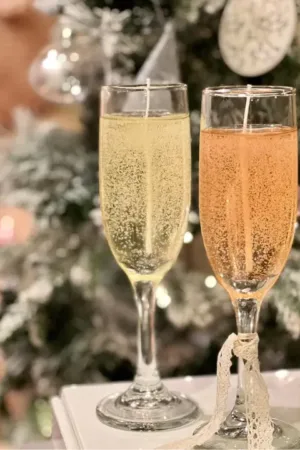 Champagne Gel Wax Glass Candle