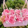 Eternal Rose Bouquet Basket (8 Roses)