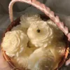 Handcrafted Rose Candle Flower Basket